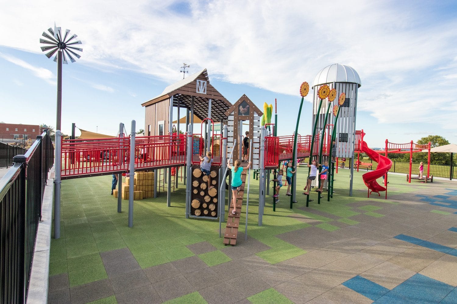 Side view of Braden and Friends Challenger Playground