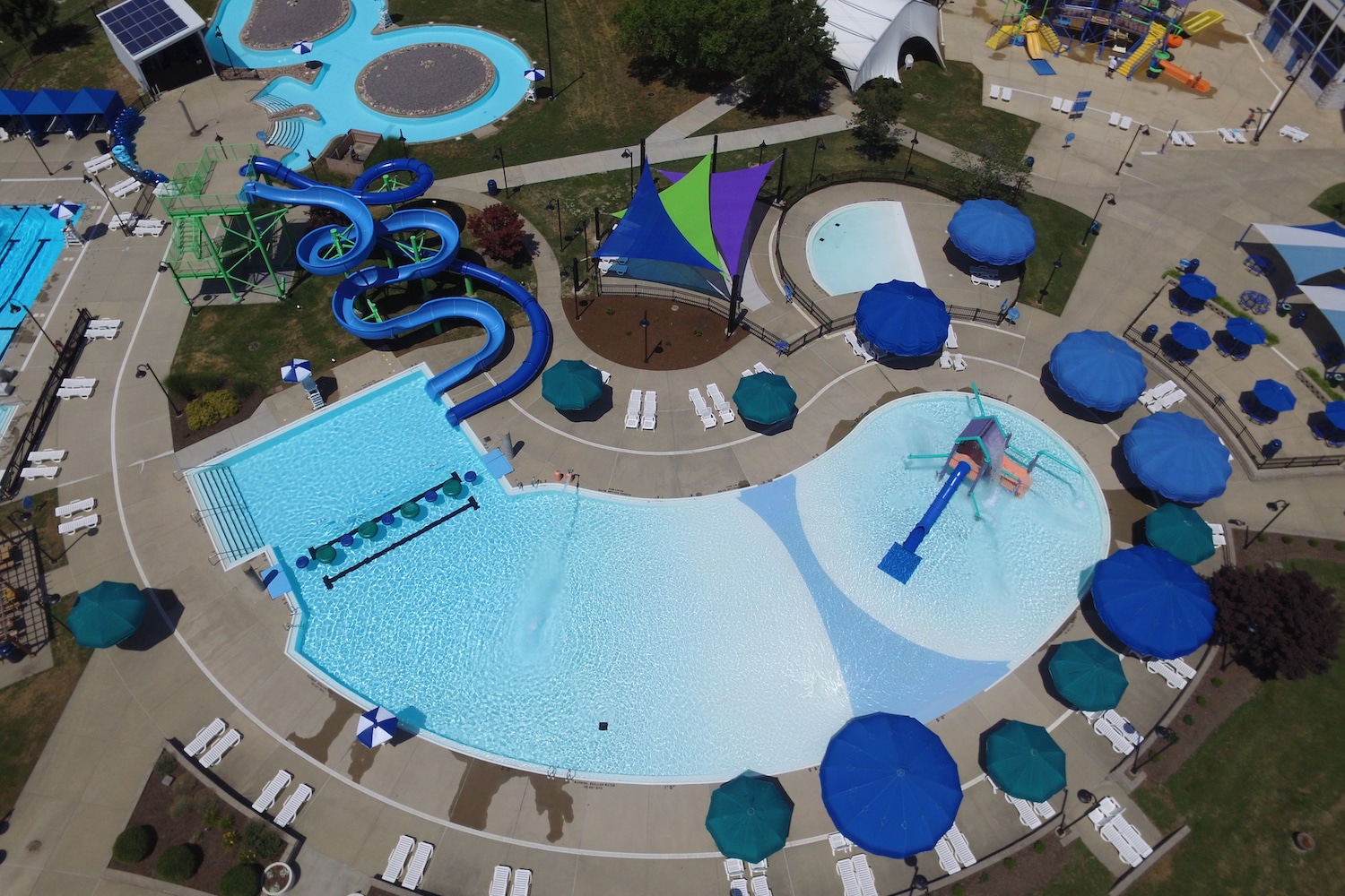 Collinsville Aqua Park pools and shade