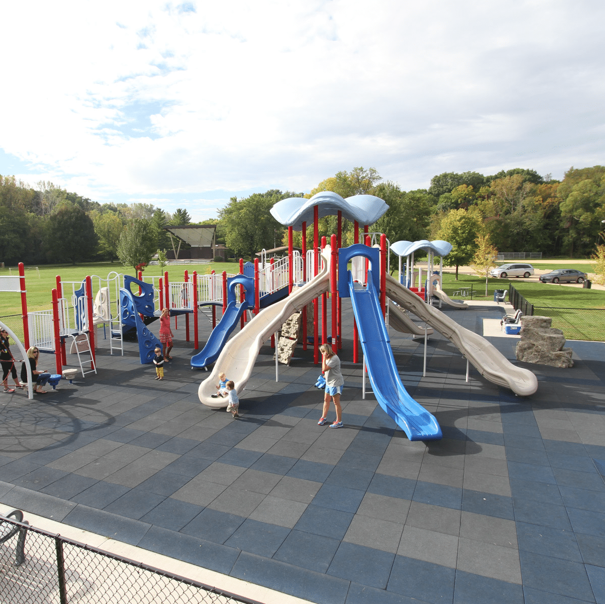 Safety rile playground flooring.