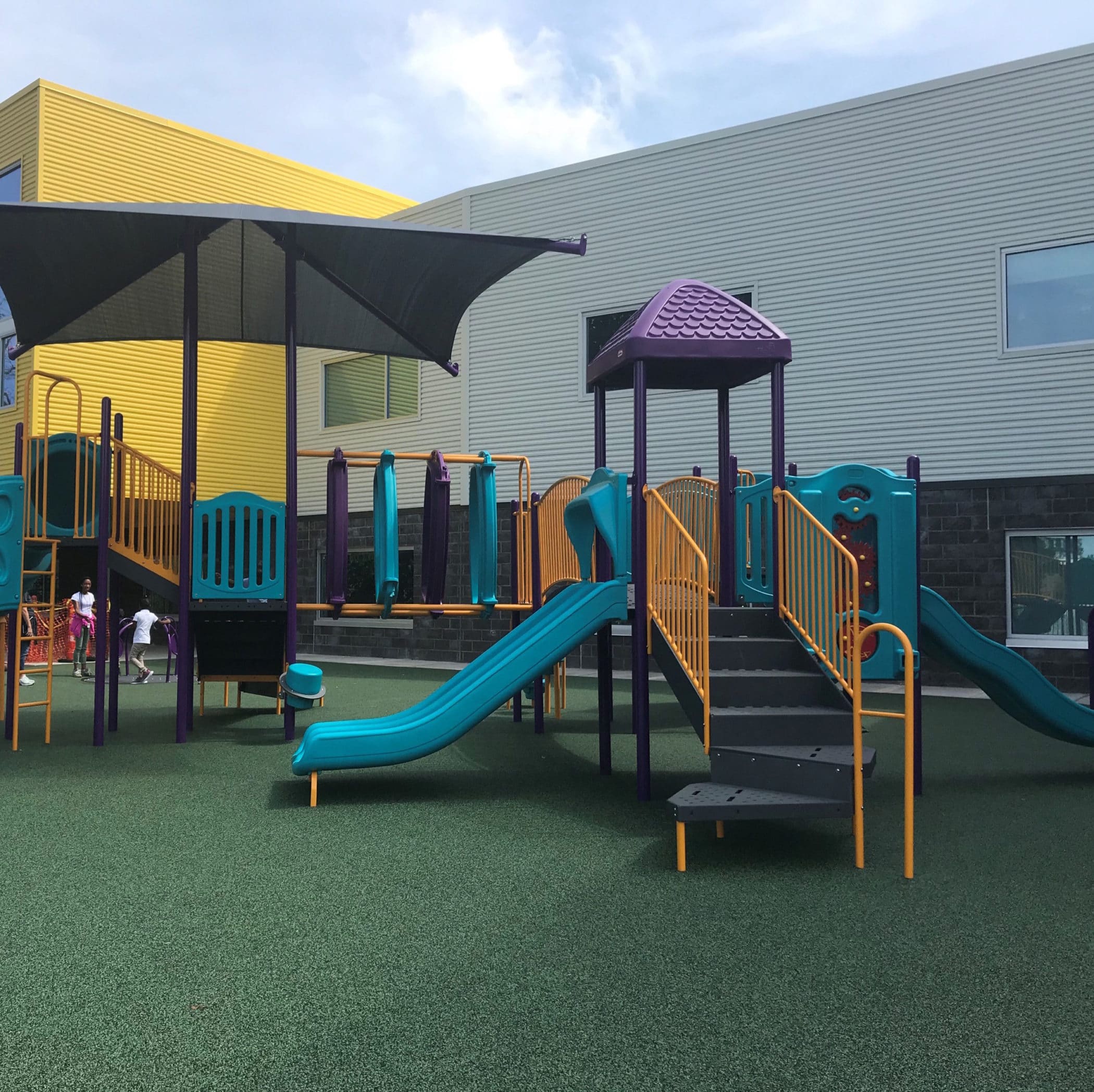 Colorful school playground.