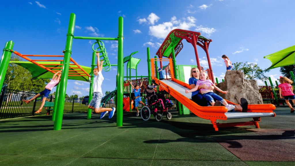 kids playing on a playground